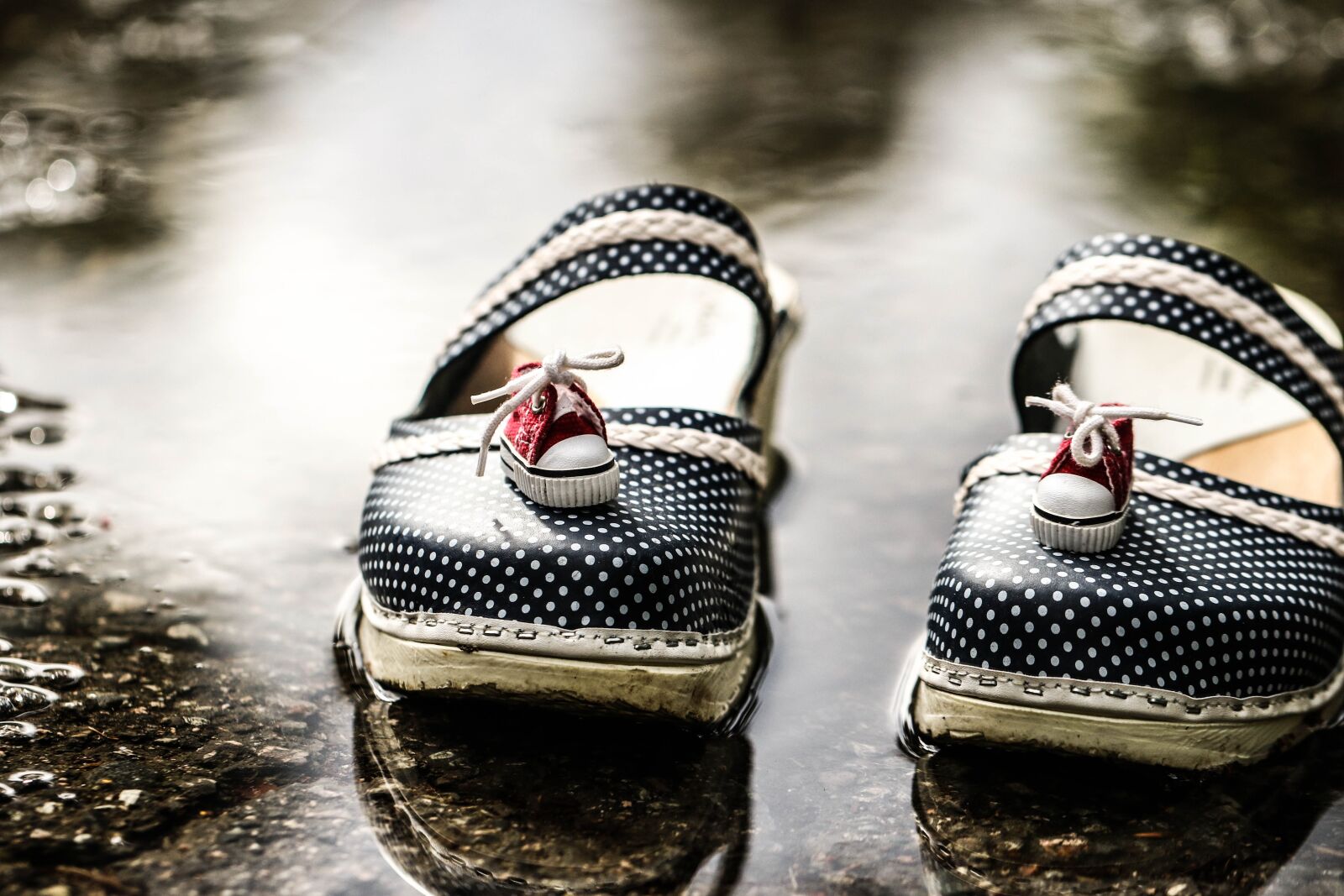 Canon EOS 7D Mark II sample photo. Clogs, puddle, footwear photography