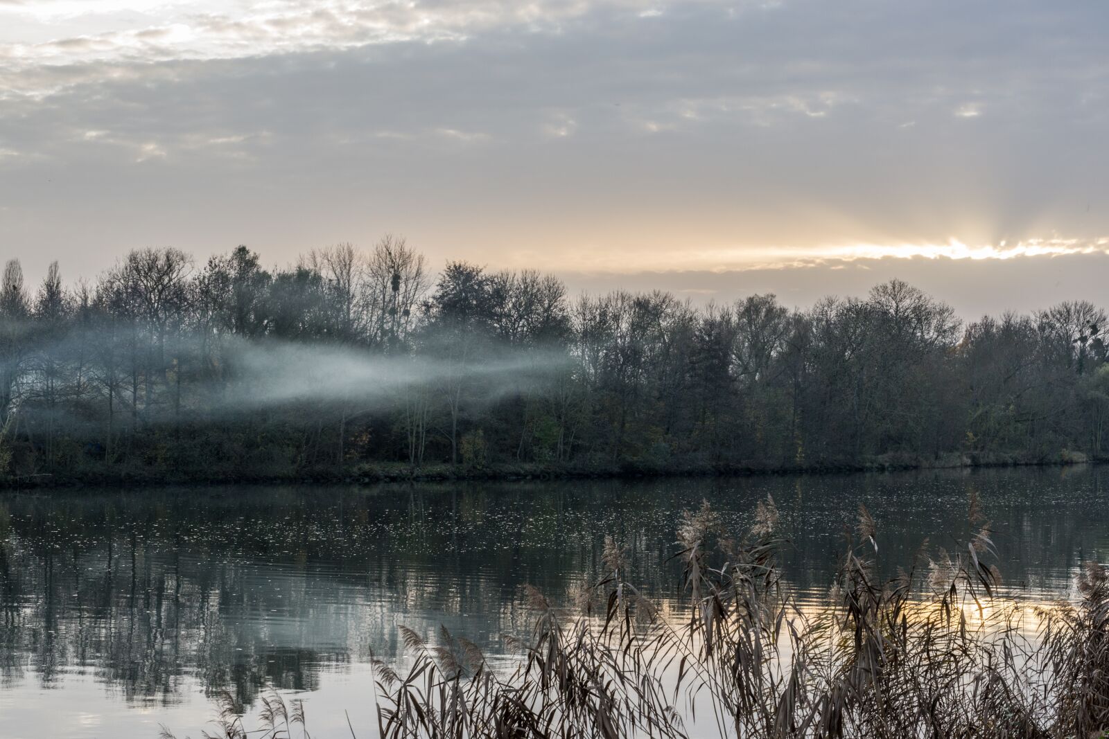 Sony SLT-A77 + 24-70mm F2.8 sample photo. River, mist, evening photography