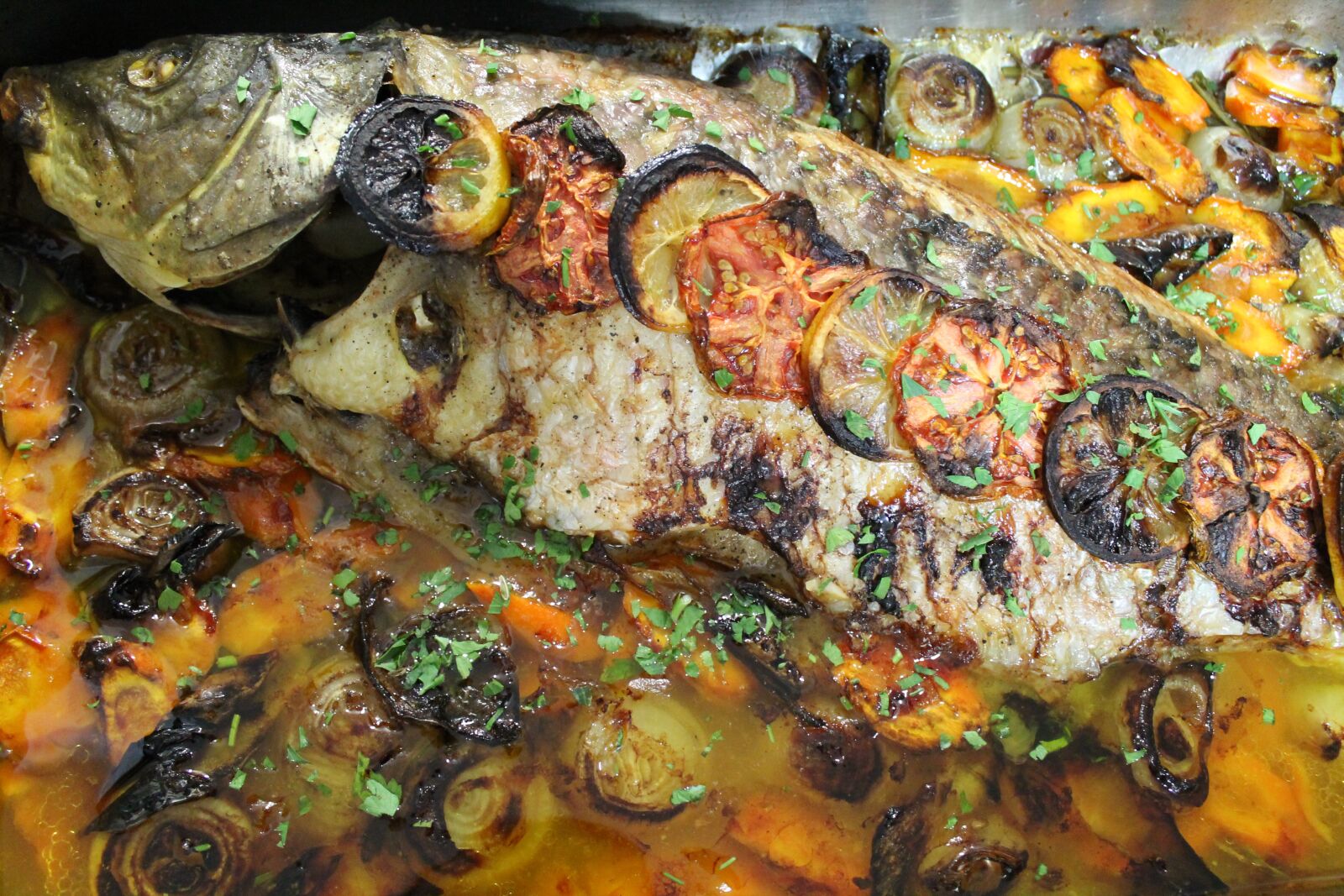 Canon EOS 1100D (EOS Rebel T3 / EOS Kiss X50) sample photo. Fish, backed, food photography