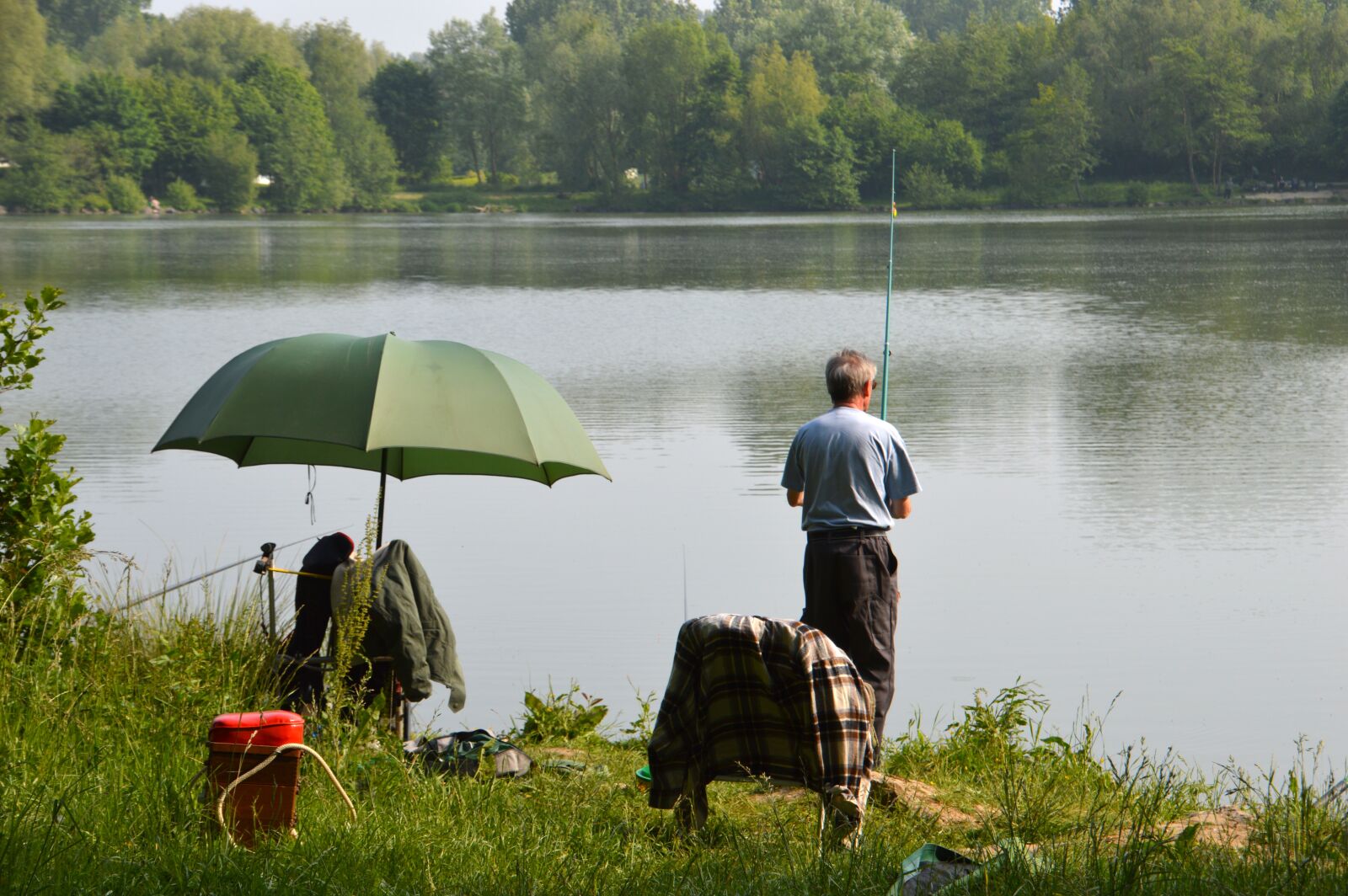 Nikon D3200 sample photo. Fishing, pond, fishing equipment photography