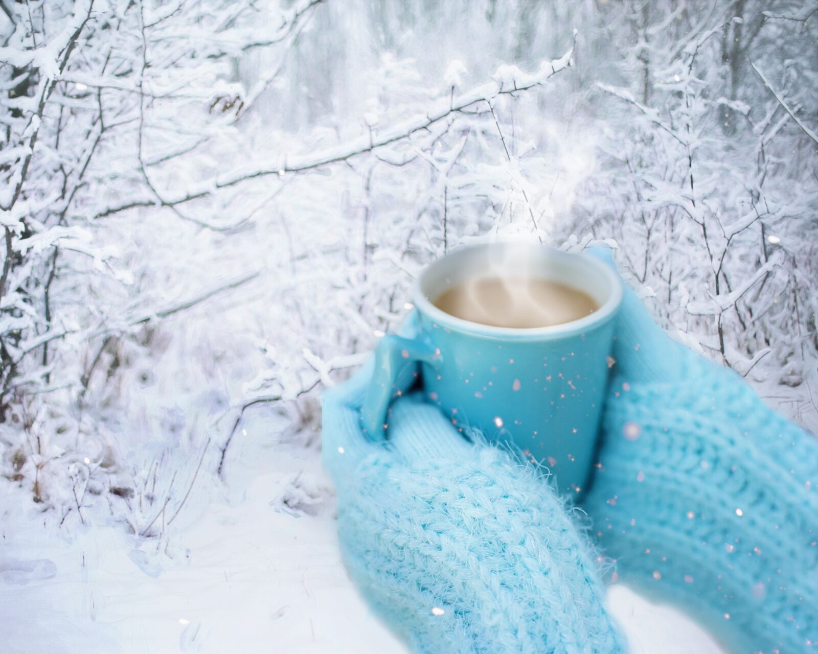 Canon EF 50mm F1.4 USM sample photo. Snow, snowy, hot coffee photography
