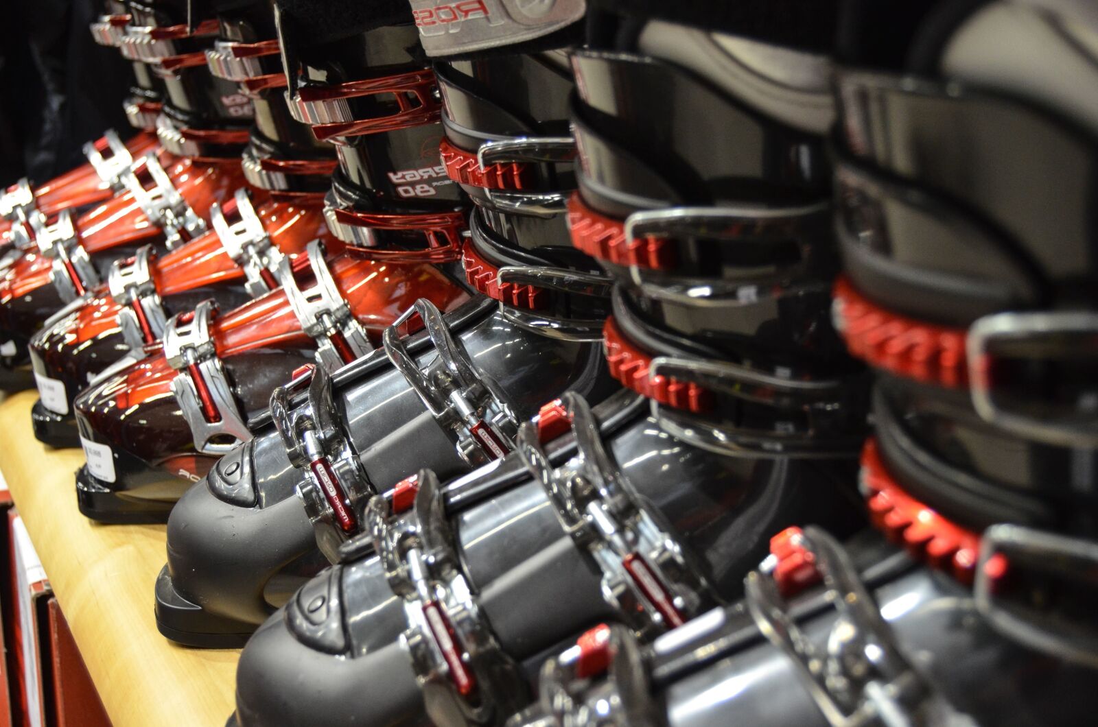 Nikon D5100 sample photo. Shoe, ski, metal, buckles photography