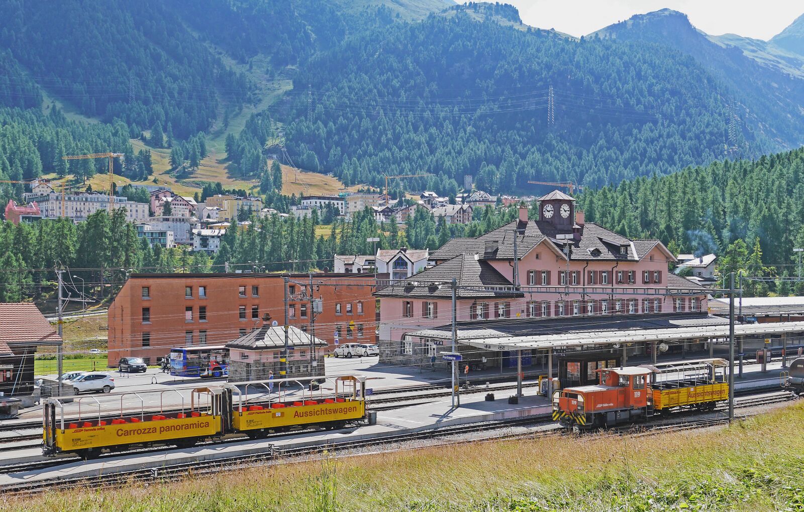 Panasonic Lumix DMC-GH3 sample photo. Railway station, pontresina, rhaetian photography