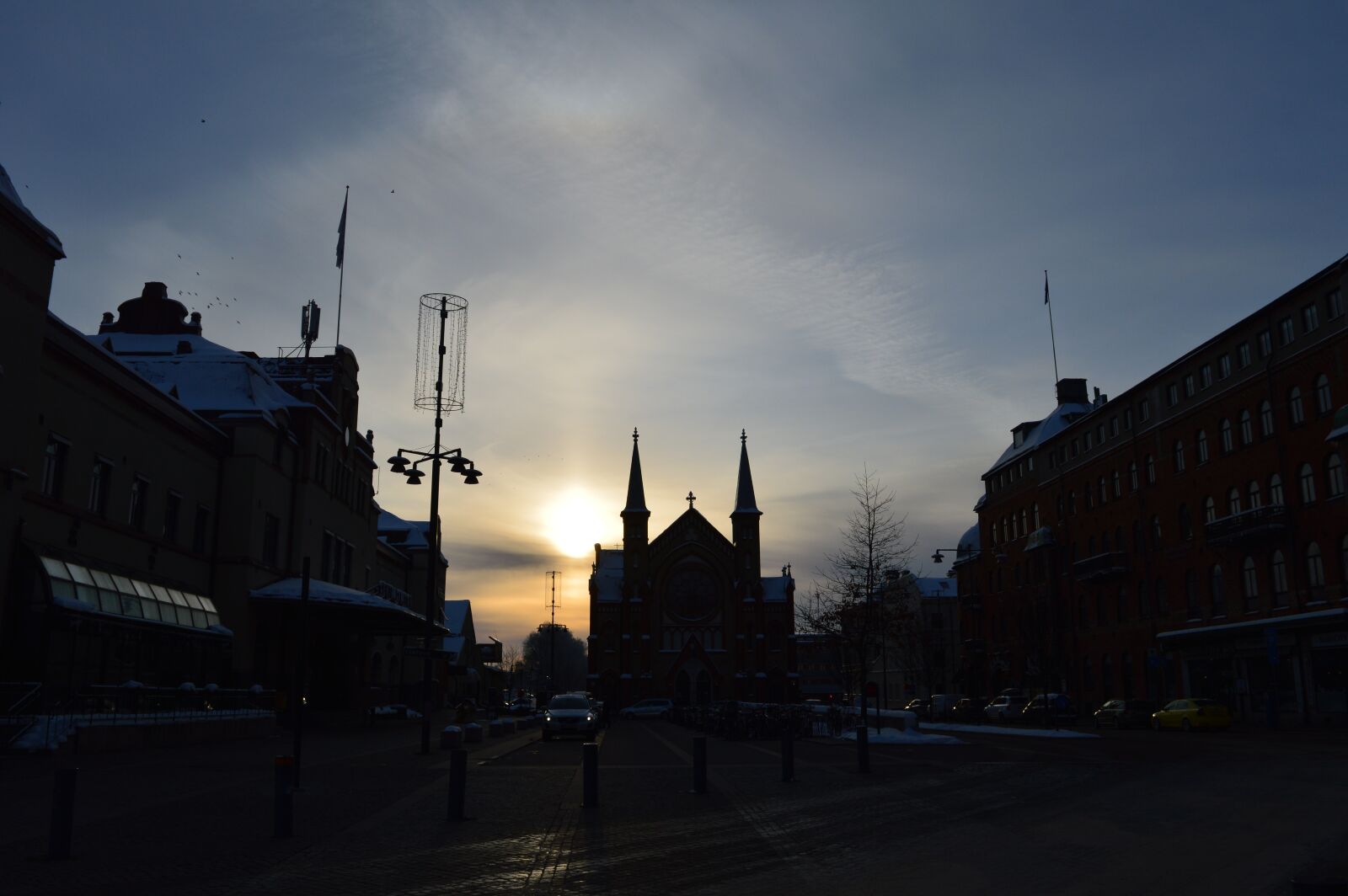 Nikon D3200 sample photo. Sunset, gävle, church photography