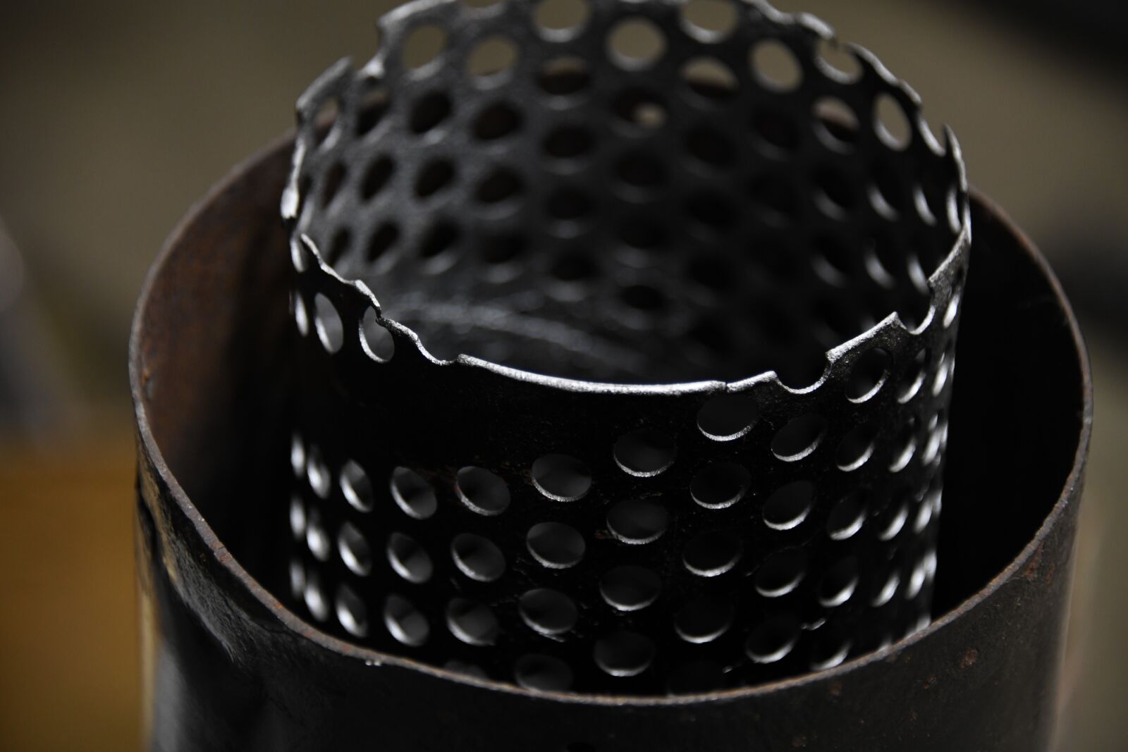 Nikon D850 sample photo. Metal, design, hole photography