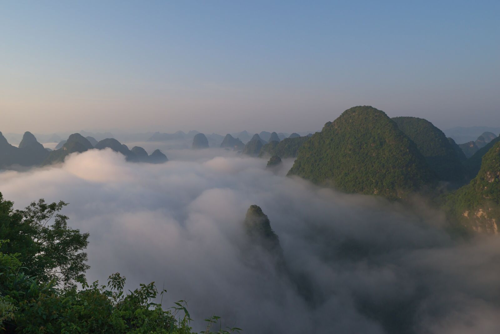 Nikon D5500 sample photo. Sunrise, yangshuo, china photography