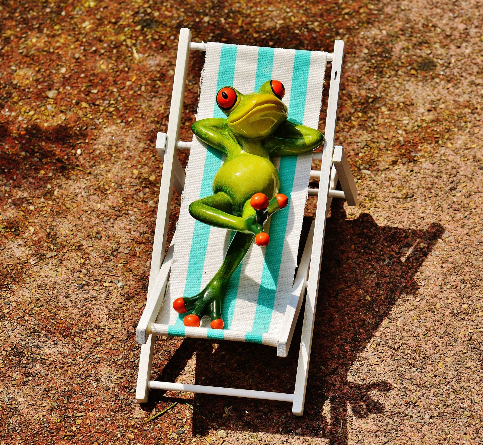 Nikon D3200 sample photo. Deck chair, beach, frog photography