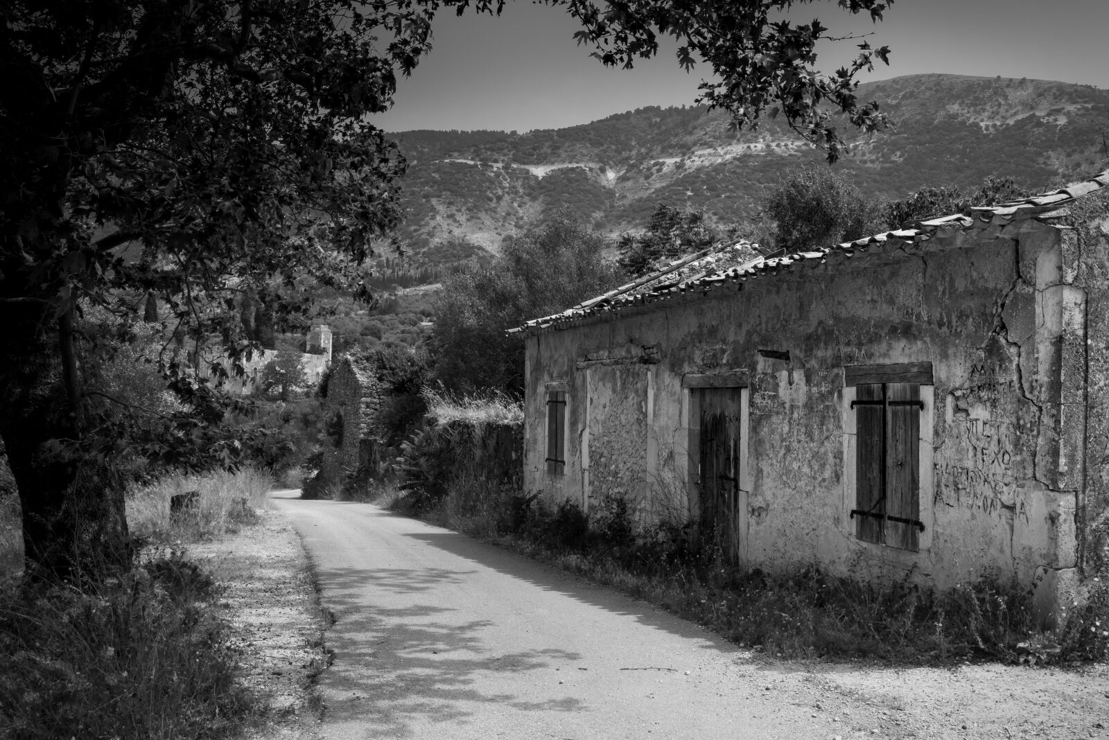 Nikon D810 sample photo. Kefalonia, abandoned, village photography