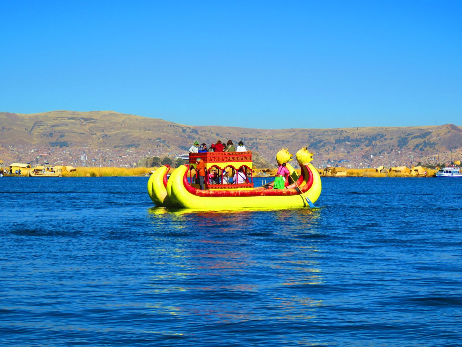 Canon PowerShot SX60 HS sample photo. Lake titicaca, water, boat photography