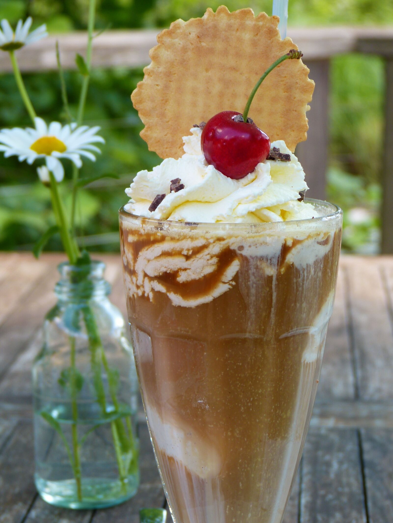 Panasonic Lumix DMC-FZ150 sample photo. Iced coffee, cherry, cream photography