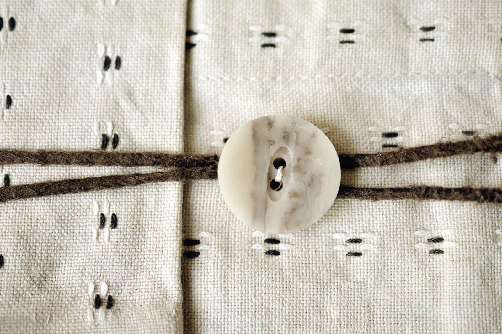 Nikon D5200 sample photo. Button, rope, fabric, thread photography