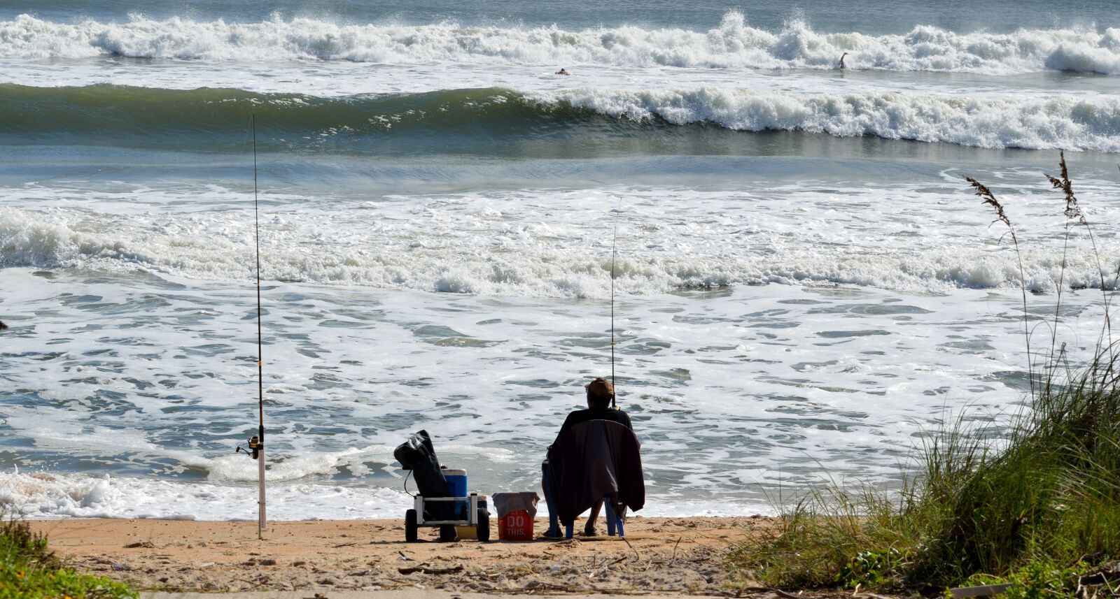 Nikon D7000 sample photo. Surf fisherman, fishing, person photography