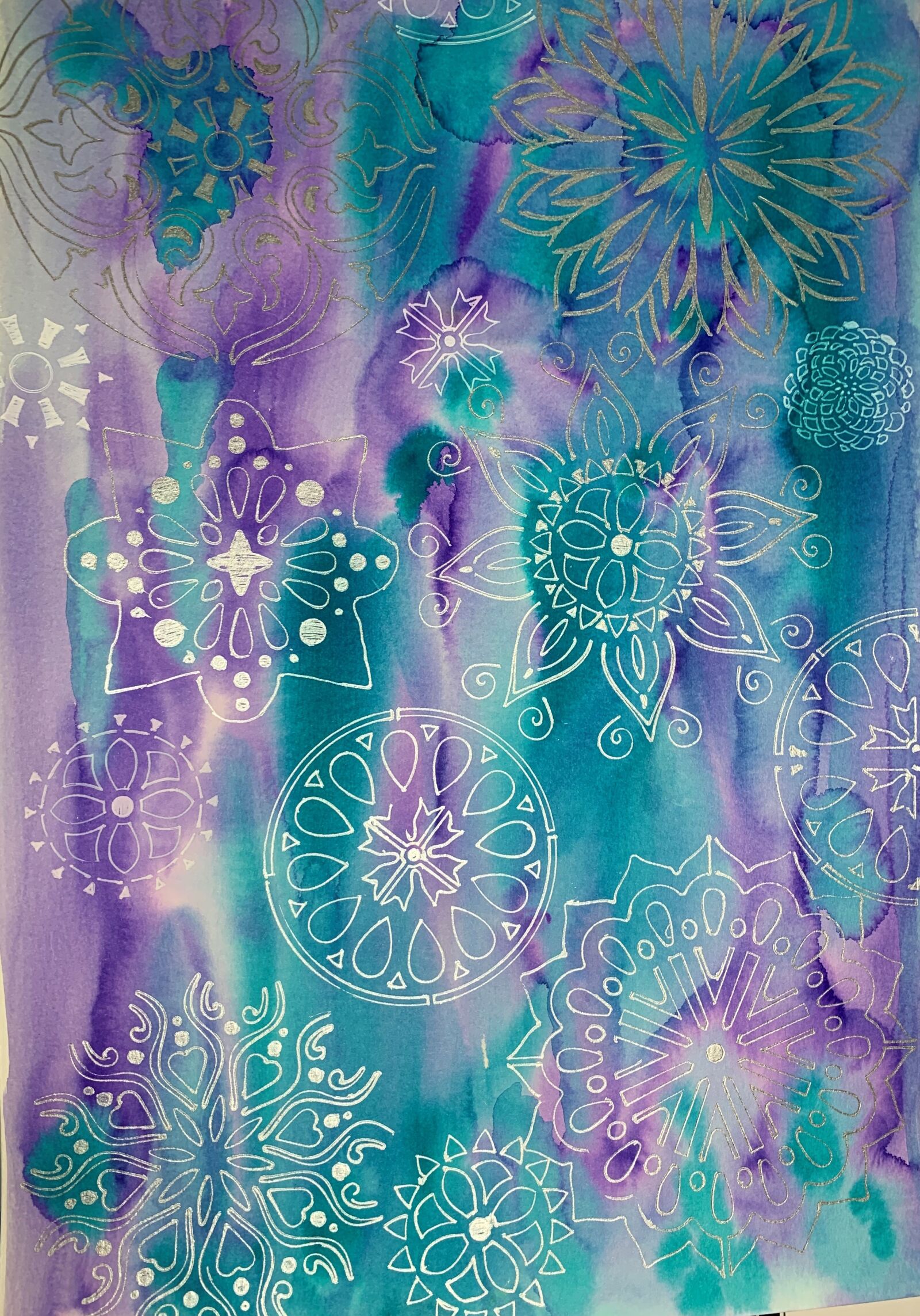iPhone XR back camera 4.25mm f/1.8 sample photo. Mandala, watercolor, meditation photography
