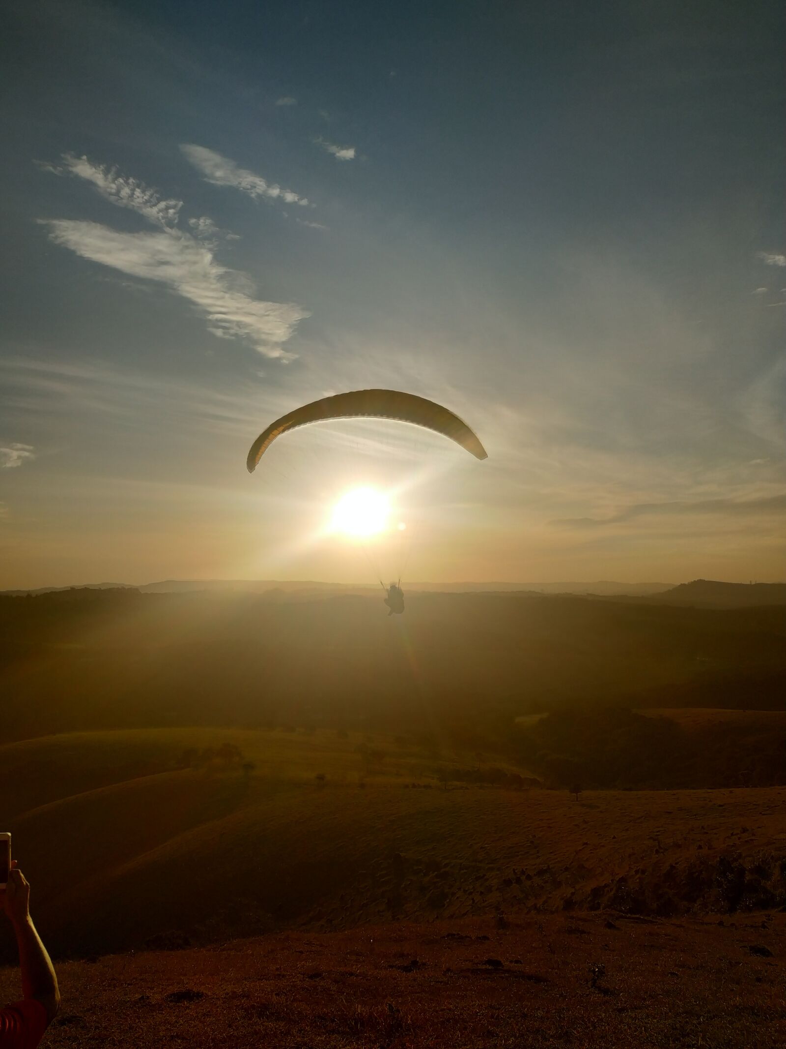 Xiaomi Mi A2 sample photo. Fly, sunset, parapente photography