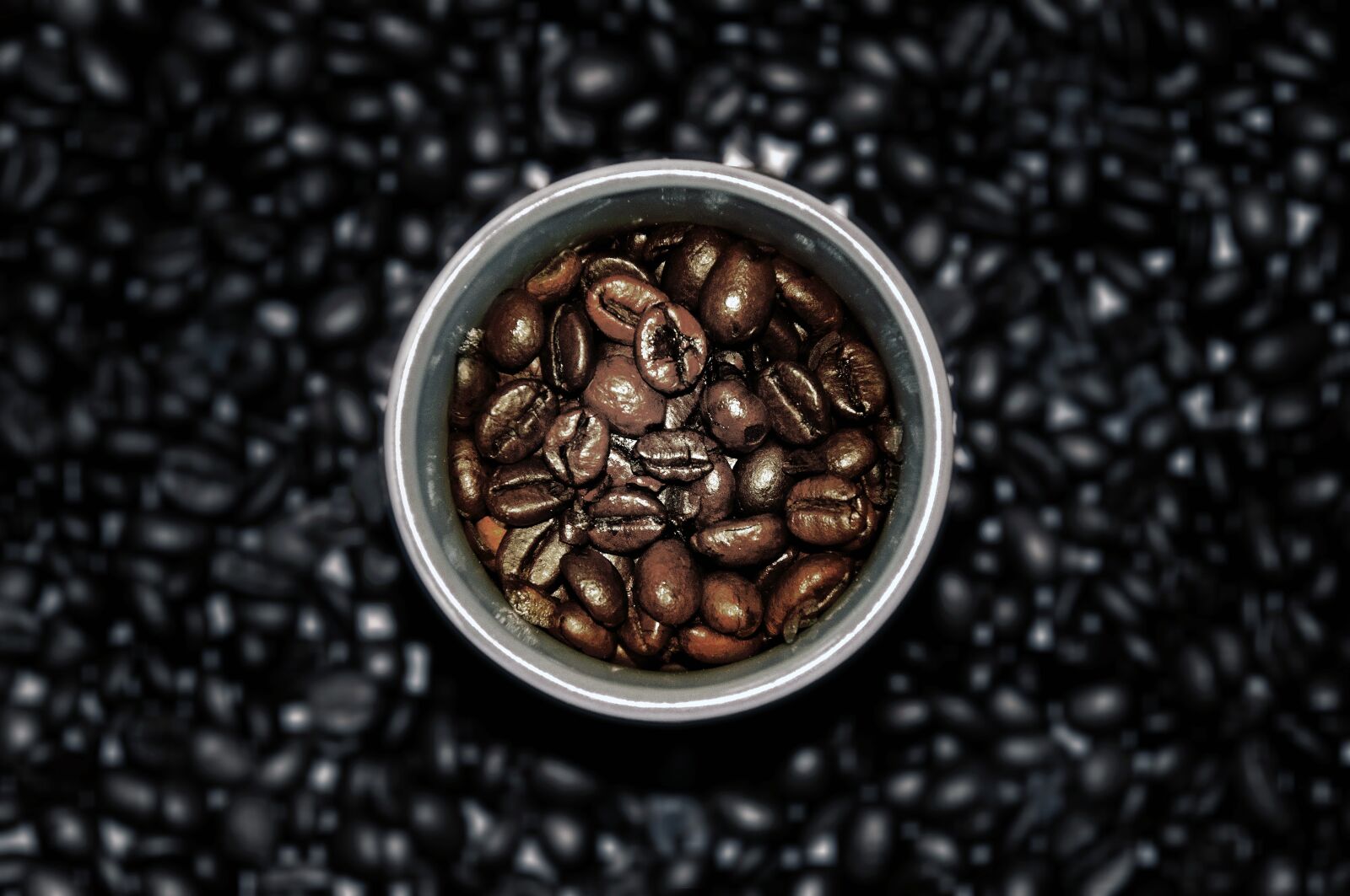 Nikon D90 sample photo. Coffee cup, coffee beans photography