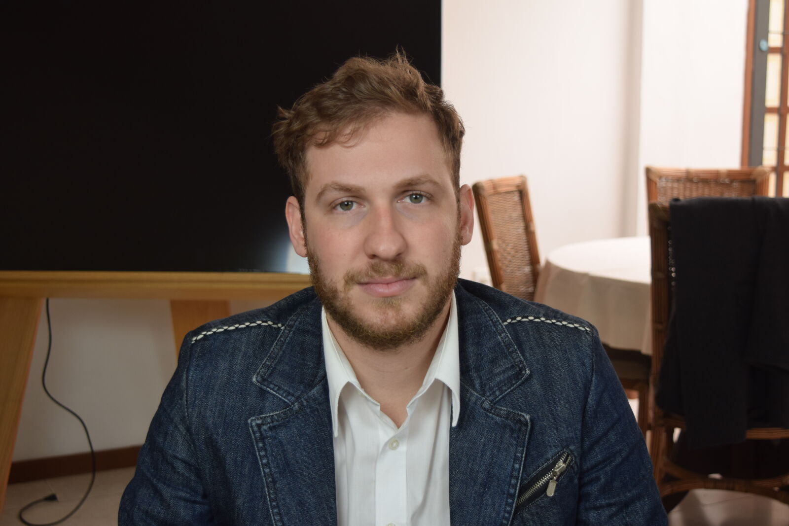 Nikon D3300 sample photo. Beard, blonde, hair, blue photography