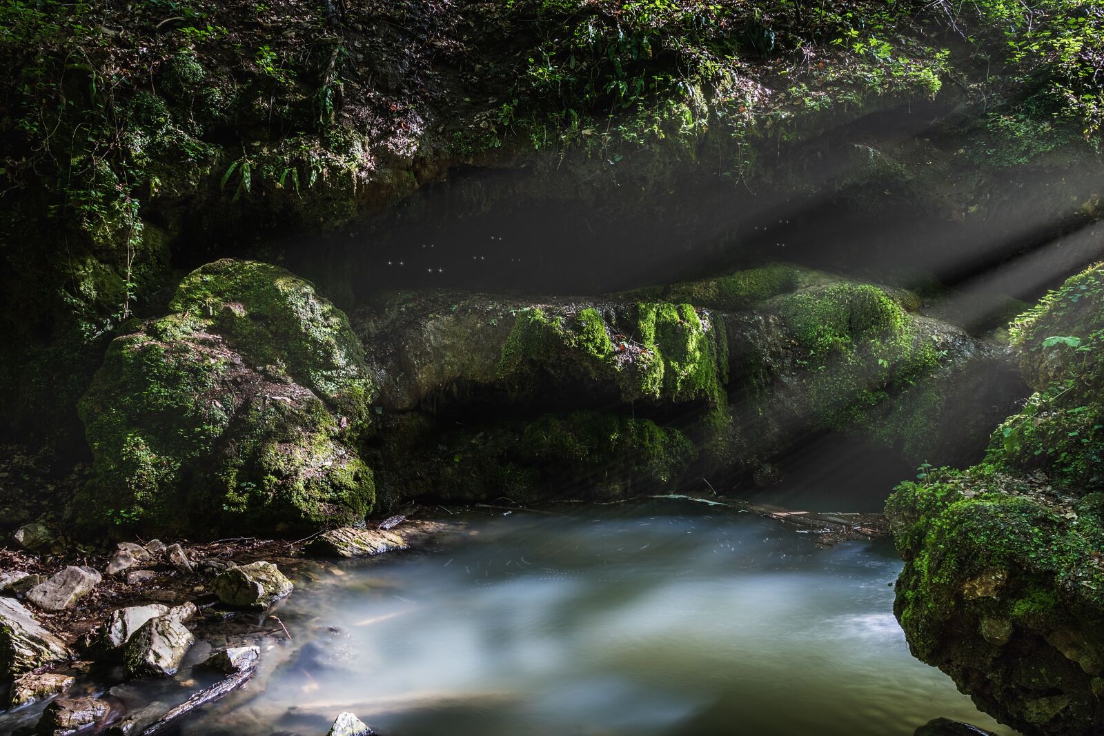 Canon EOS 750D (EOS Rebel T6i / EOS Kiss X8i) sample photo. Forest, lake, rocks photography