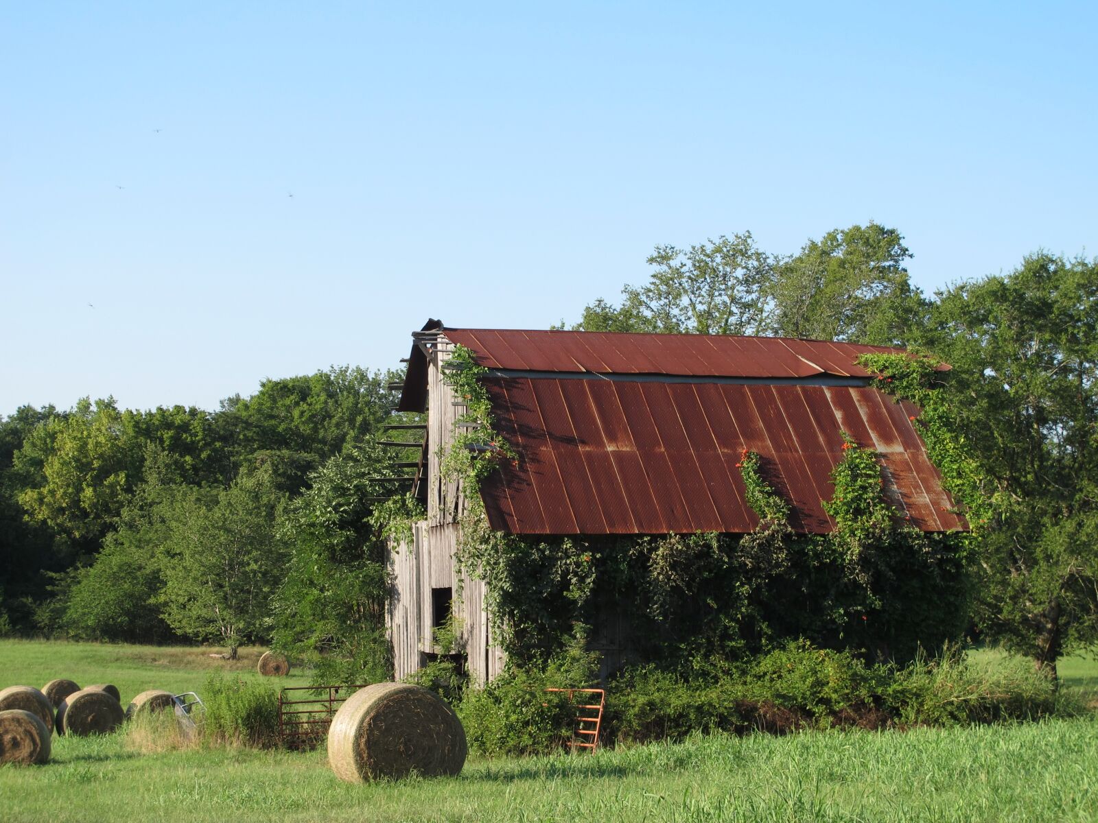 Canon PowerShot G12 sample photo. Barn, hay bales, landscape photography