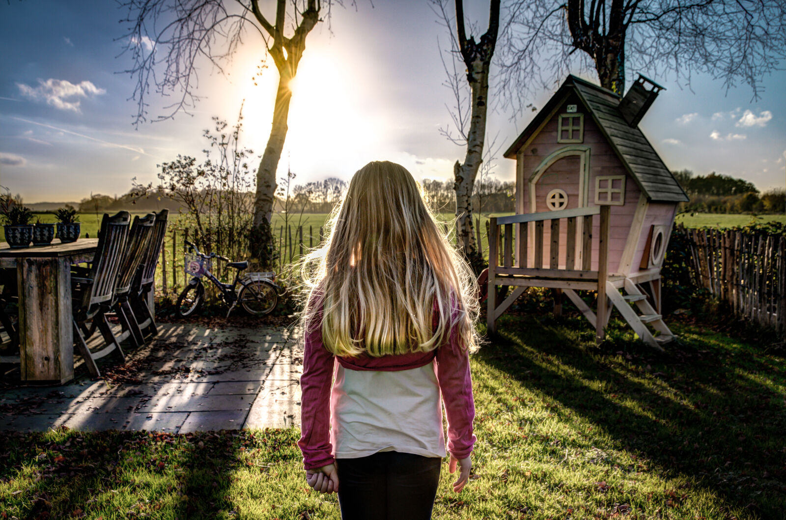 Nikon D7000 sample photo. Light, blue, girl, garden photography