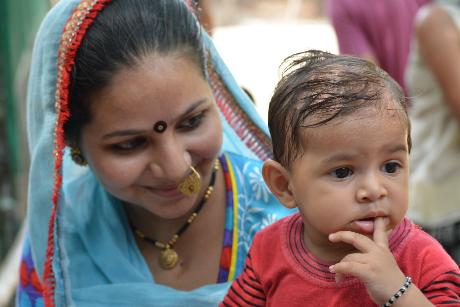 Nikon D5200 sample photo. Mother, son, india photography