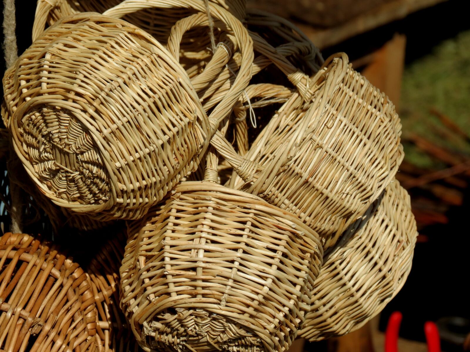 Canon PowerShot SX40 HS sample photo. Baskets, craft, sales stand photography