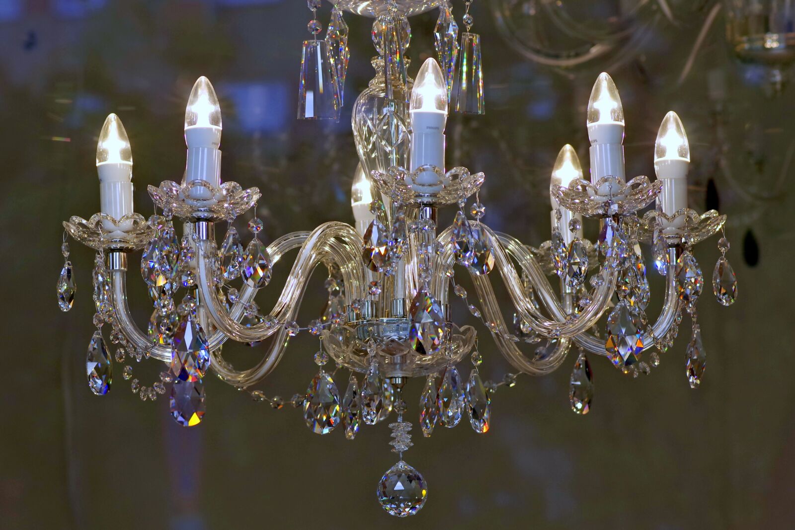 Pentax K-S2 sample photo. Chandelier, glass, replacement lamp photography
