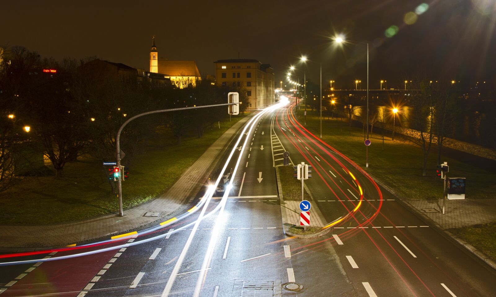 Nikon D5100 sample photo. Night photograph, light strips photography