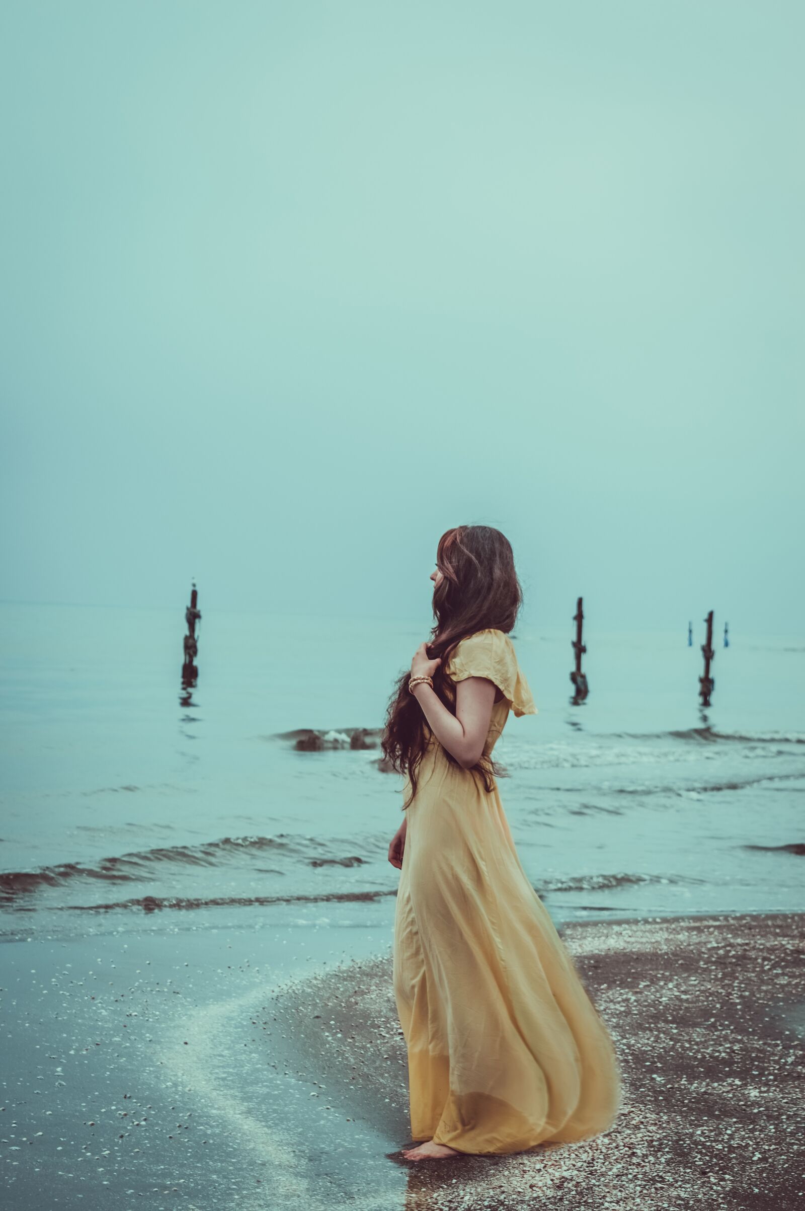 Nikon D3200 sample photo. Woman, beach, dress photography