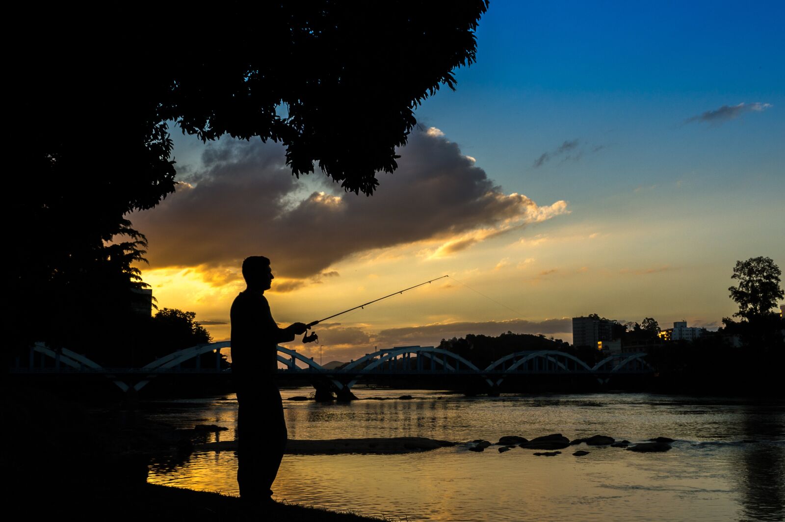 Nikon D3200 sample photo. Fisherman, sunset, fishing photography
