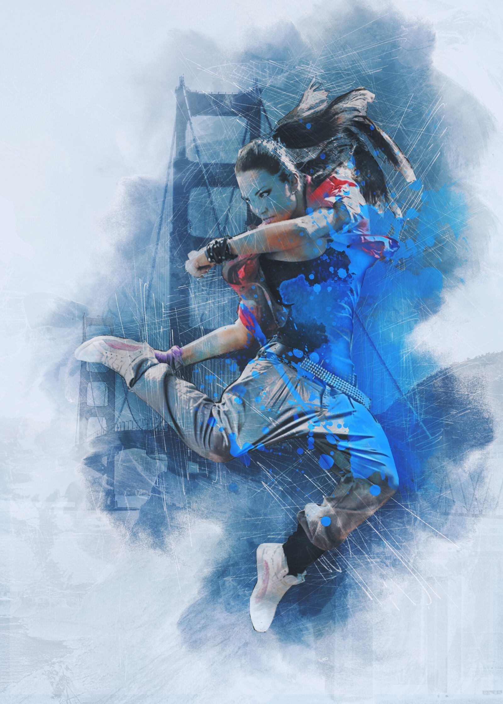 Canon EOS 5D Mark II sample photo. Jump, abyss, fighting stance photography