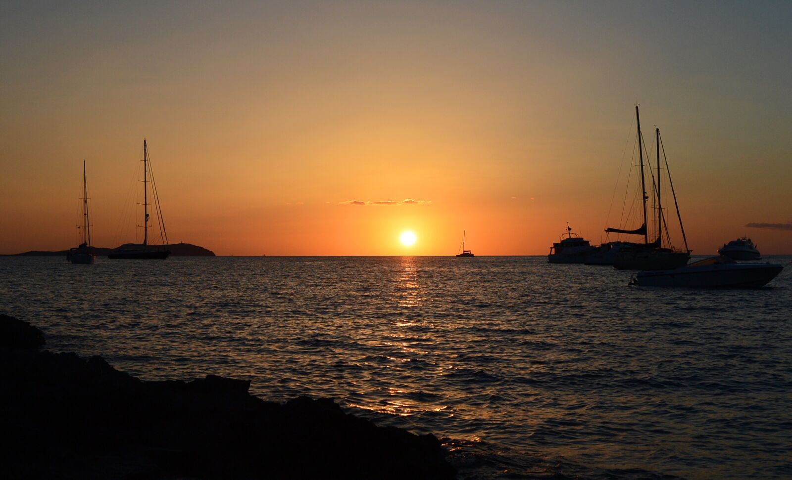 Nikon 1 S1 sample photo. Sunset, ships, ibiza photography