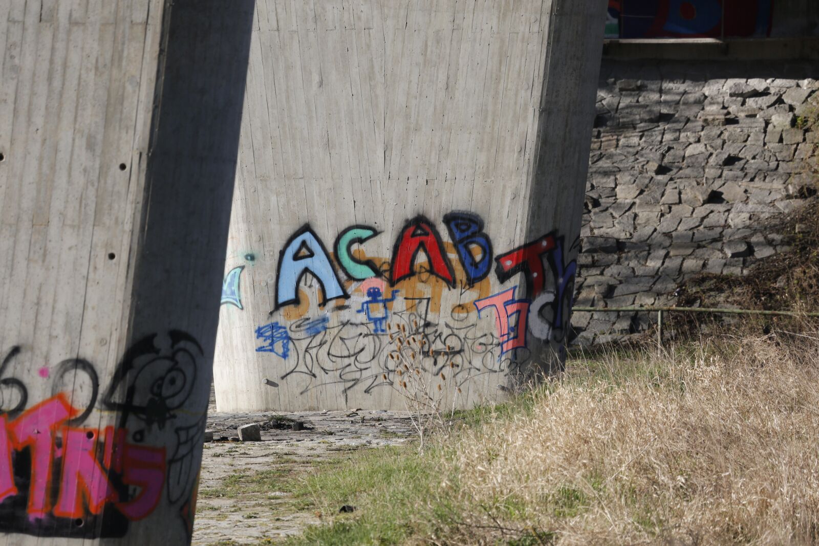 Canon EF 100-400mm F4.5-5.6L IS USM sample photo. Grafitti, wall, bridge photography