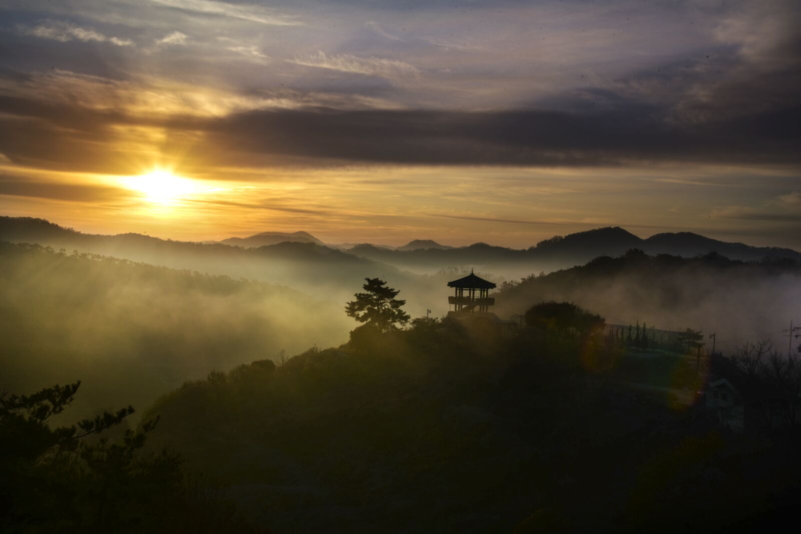 Nikon D750 sample photo. Sunrise, fog, landscape photography