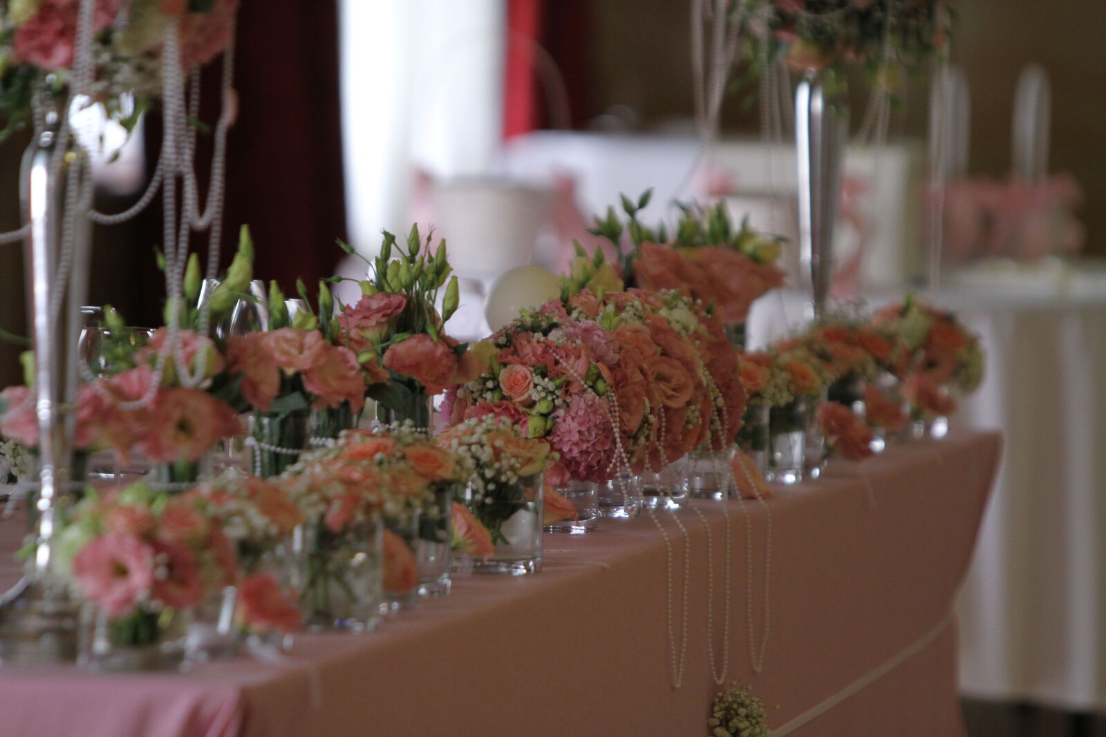 Canon EF 70-200mm F2.8L IS USM sample photo. Banquet, decoration, flower, lunchroom photography