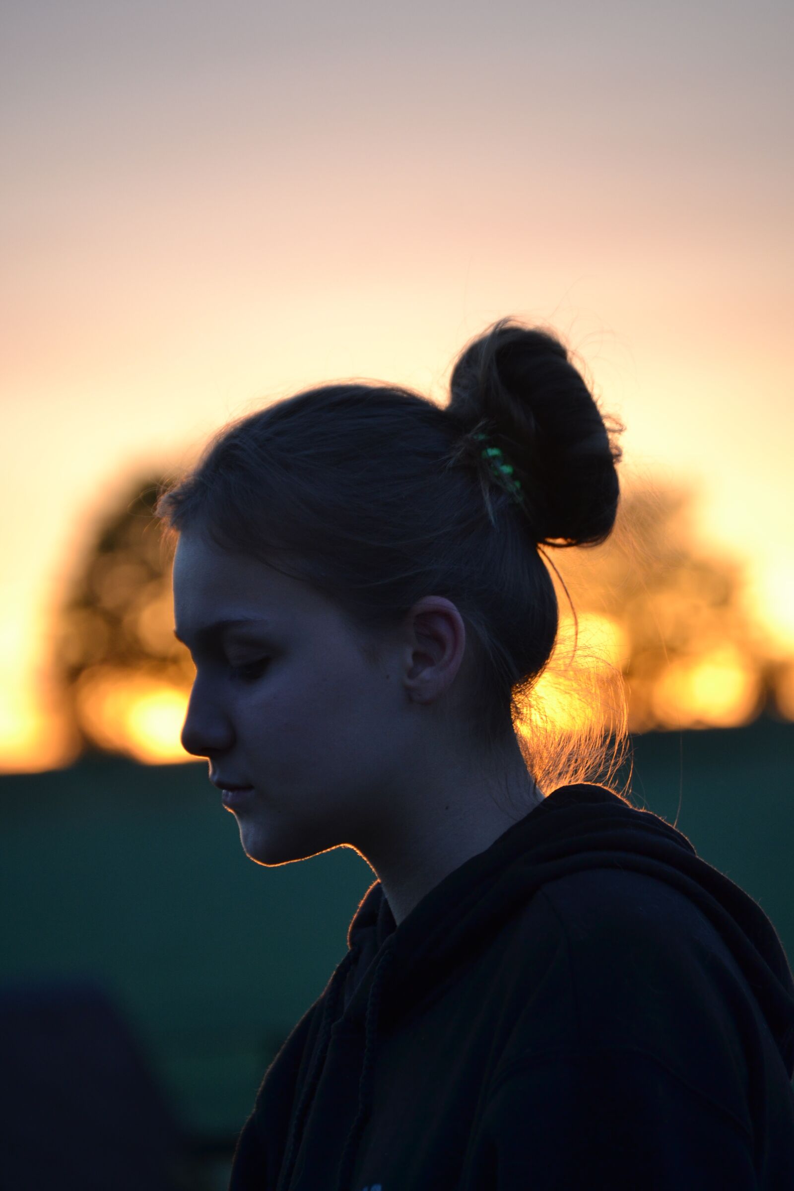 Nikon D3100 sample photo. Girl, siueta, sunset photography