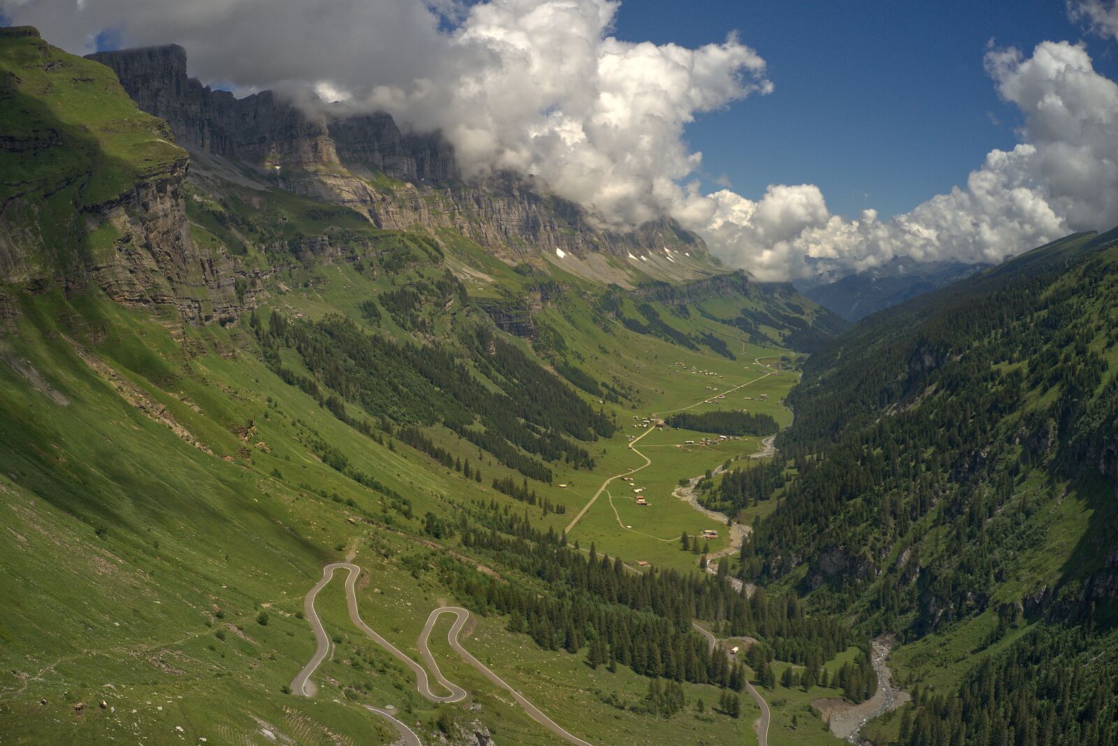 Hasselblad L1D-20c sample photo. Klausen pass, mountains, clouds photography