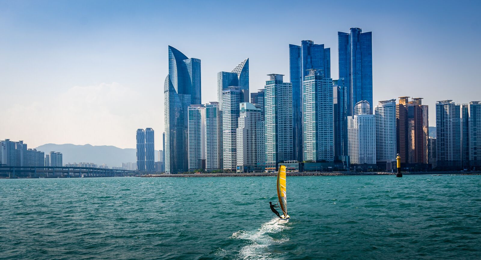 Nikon D3100 sample photo. Haeundae beach, yacht, sea photography