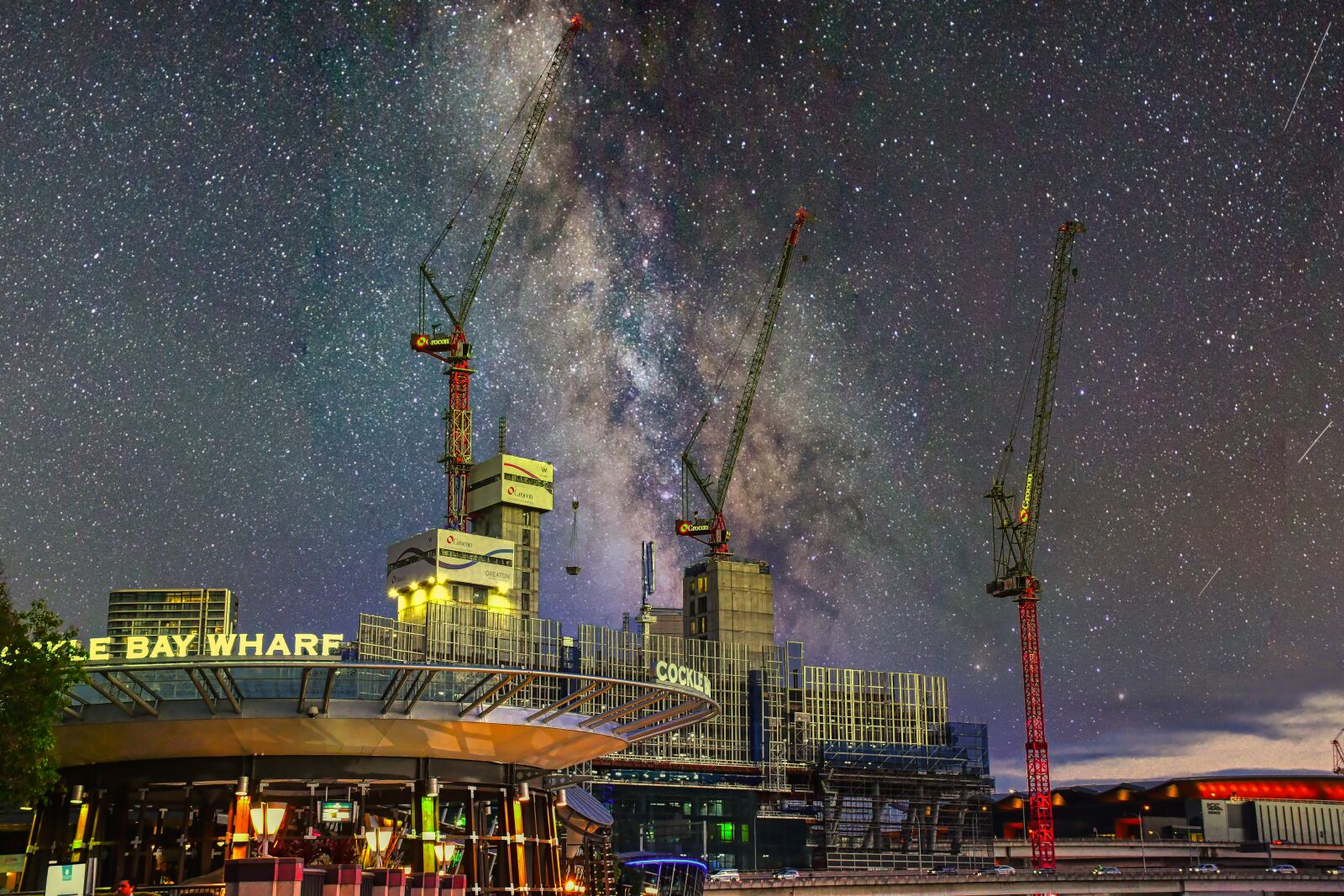 Nikon D7500 sample photo. Crane, starry night, picturesque photography