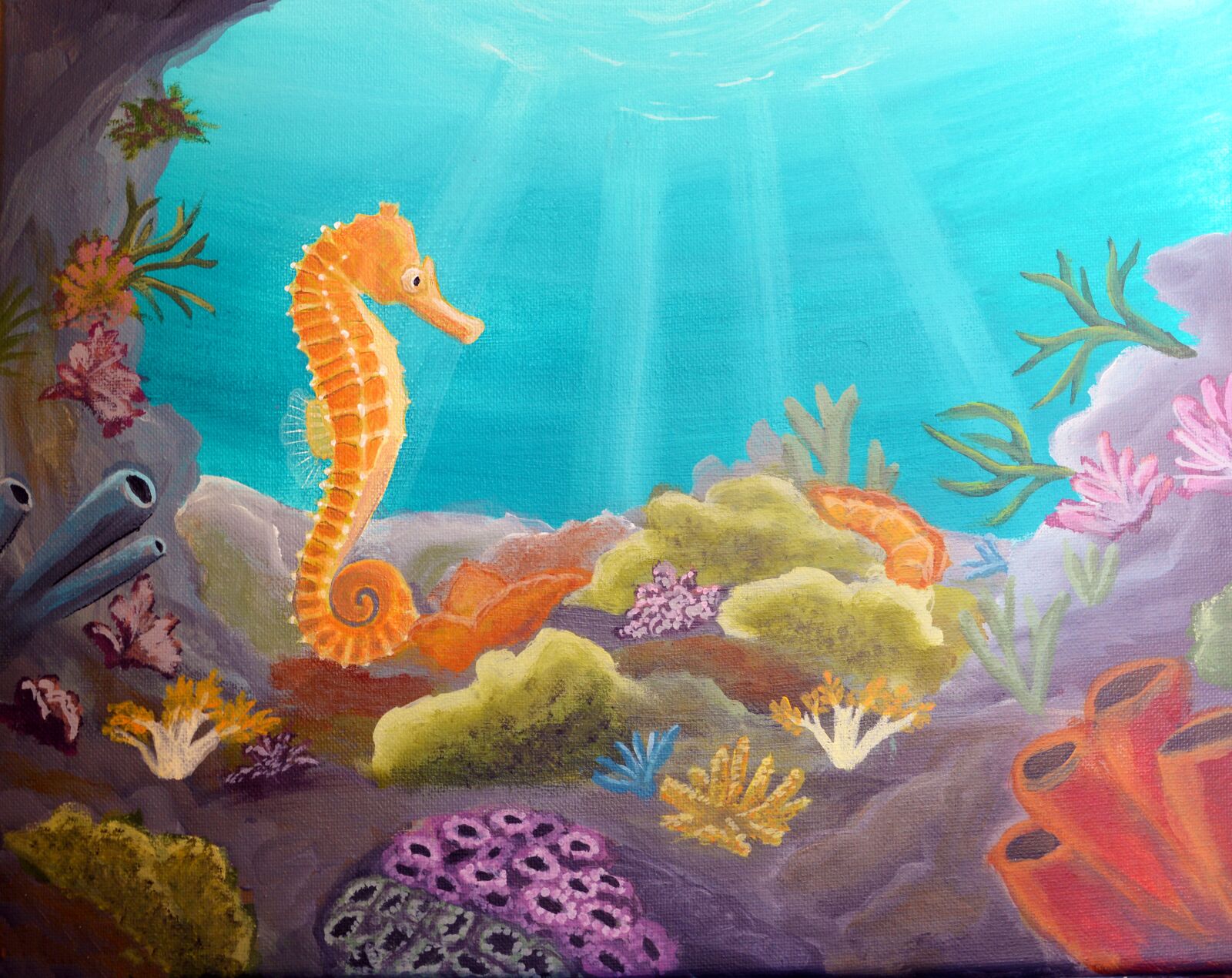 Nikon D3200 sample photo. Seahorse, acrylic, slink photography