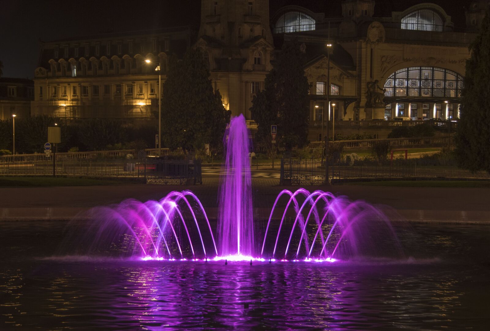 Nikon D5600 sample photo. Fountain, pink, water photography