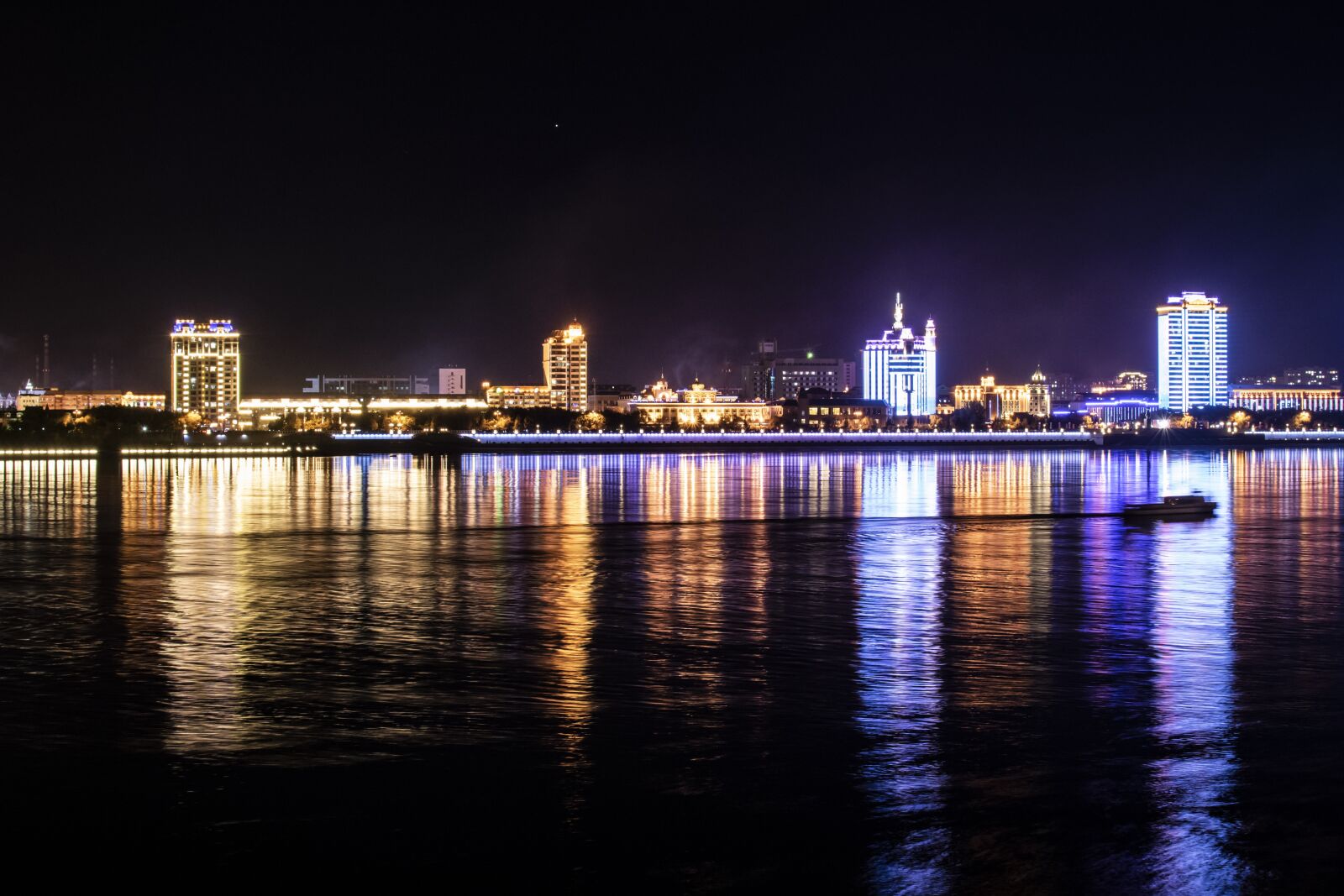 Nikon D5300 sample photo. Night, river, reflection photography