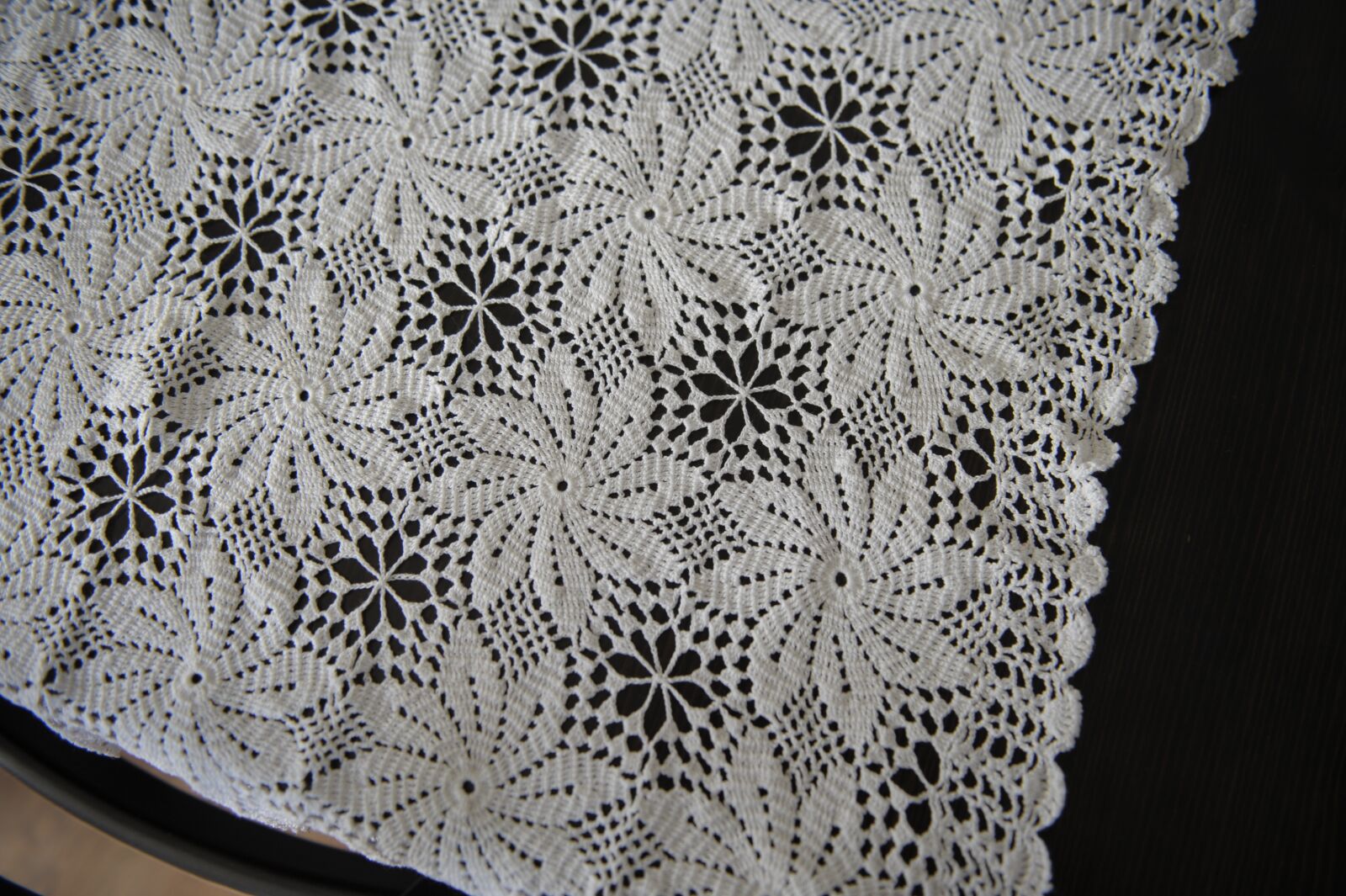 Nikon D700 sample photo. Handicraft, tablecloth, crochet hook photography