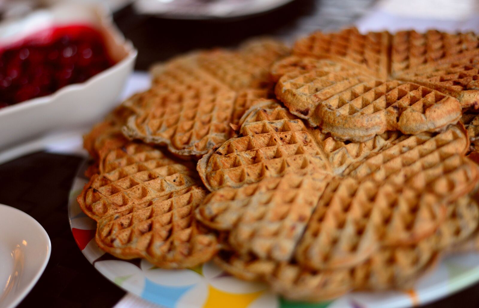 Nikon D610 sample photo. Waffles pastries, waffle heart photography