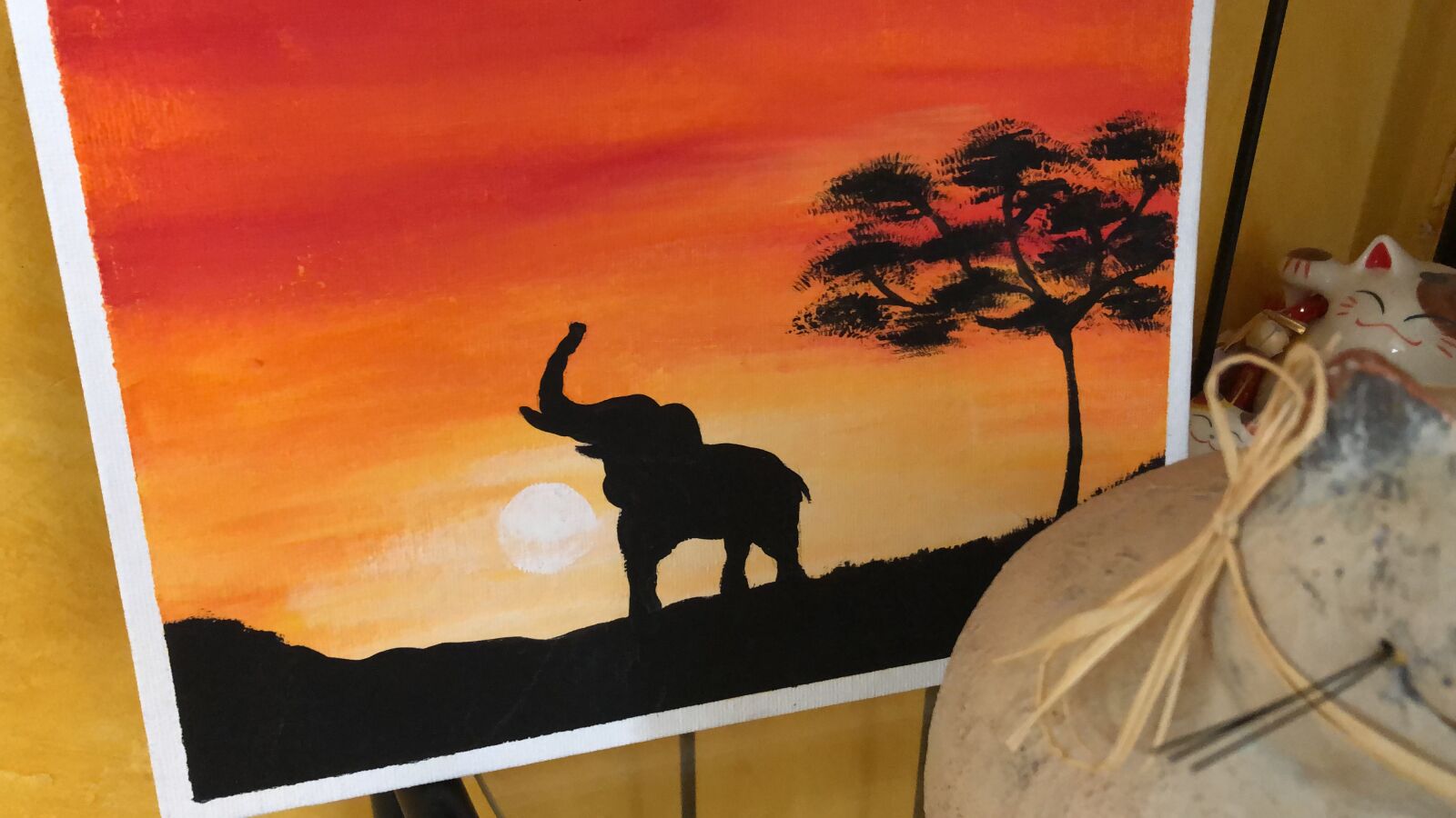 iPhone 8 back camera 3.99mm f/1.8 sample photo. Drawing, elephant, sun photography