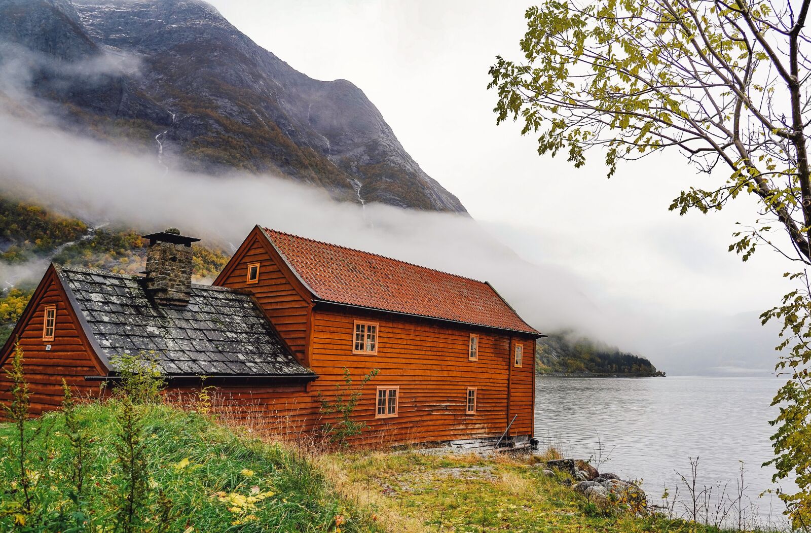 Sony FE 24-105mm F4 G OSS sample photo. Norway, fjord, boat house photography
