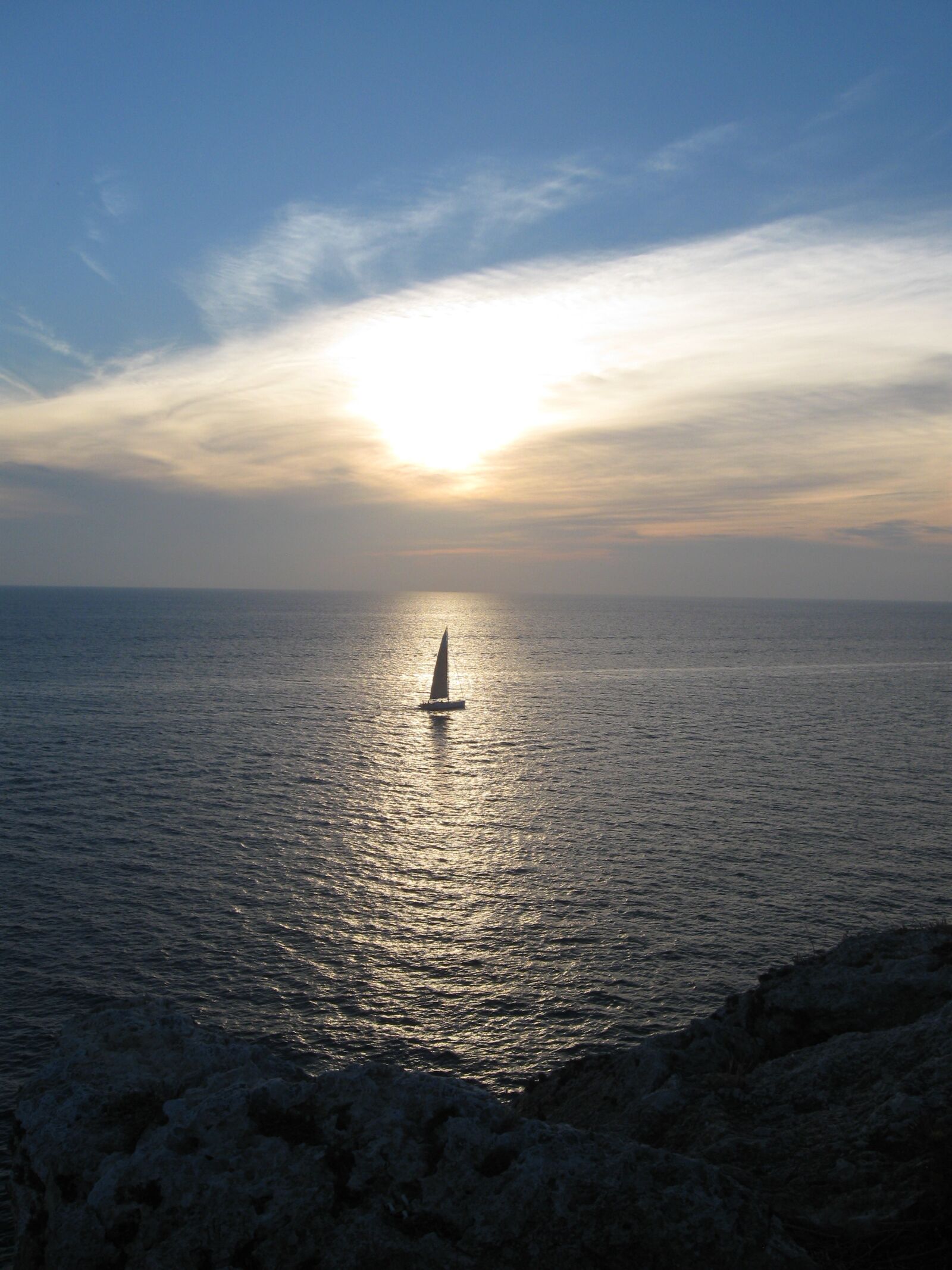 Canon PowerShot A590 IS sample photo. Sea, sunset sea, ship photography