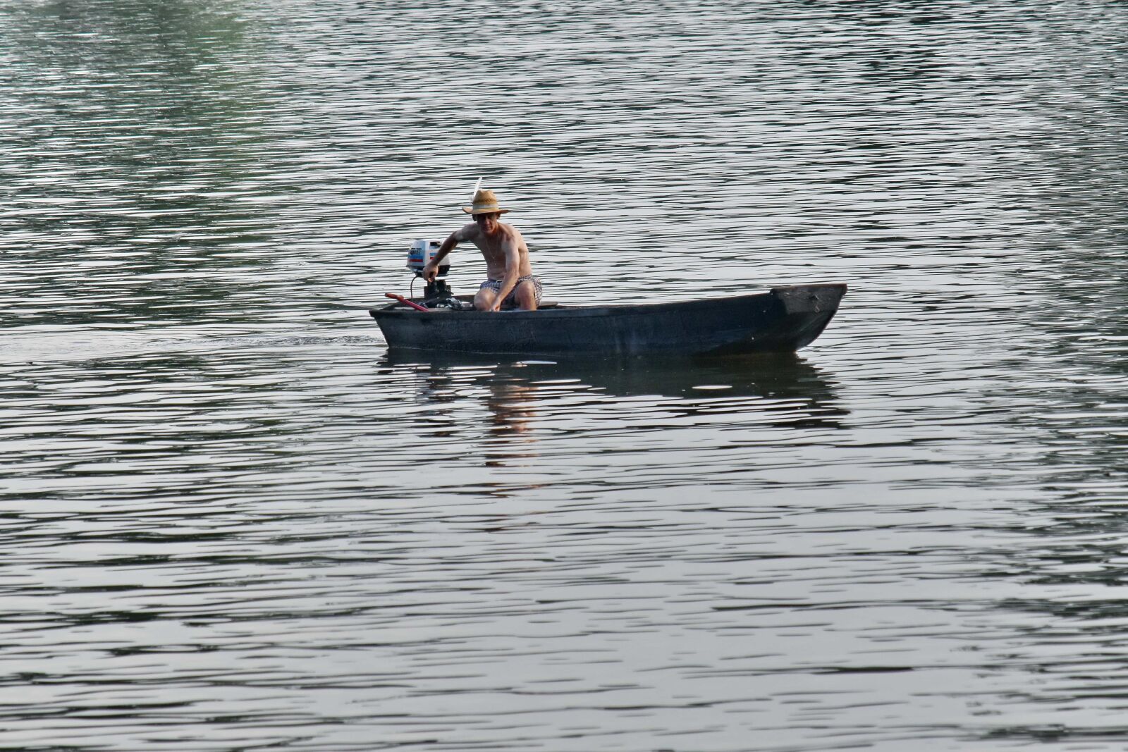 Nikon D5500 sample photo. Boat, water, fisherman, lake photography
