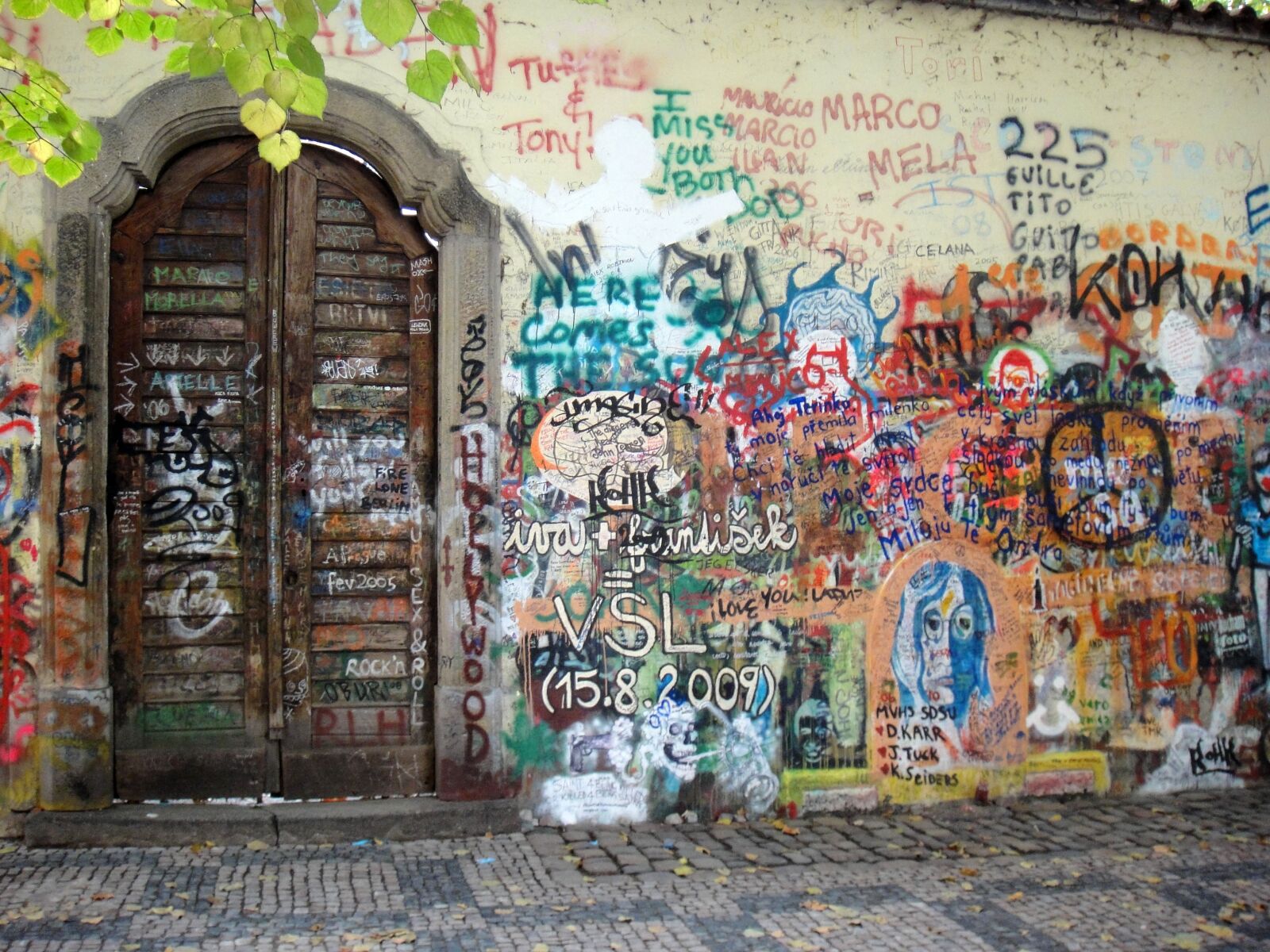 Sony DSC-TX1 sample photo. Prague, graffiti, john lennon photography