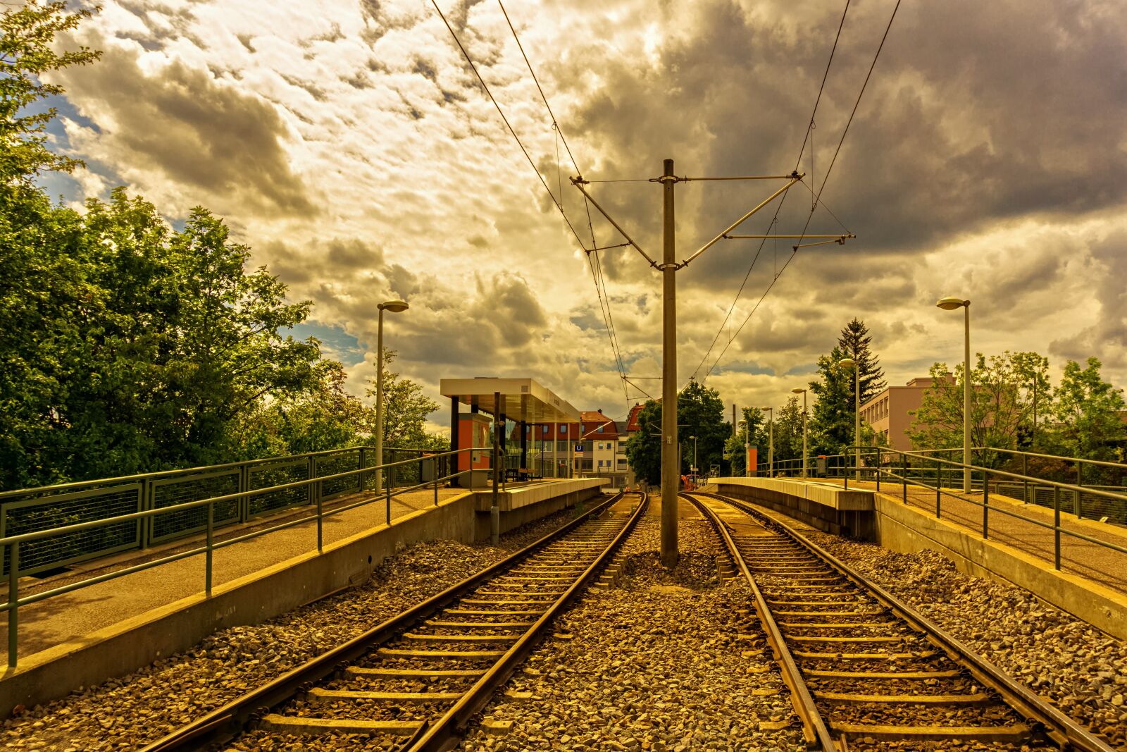 Sony a6000 sample photo. Rails, stop, sky photography