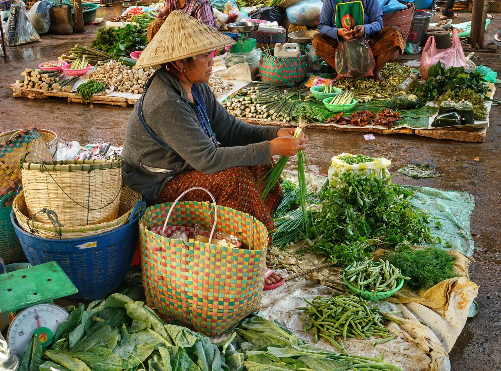 Sony a7R II + Sony FE 24-70mm F2.8 GM sample photo. Trader, market, vegetables photography